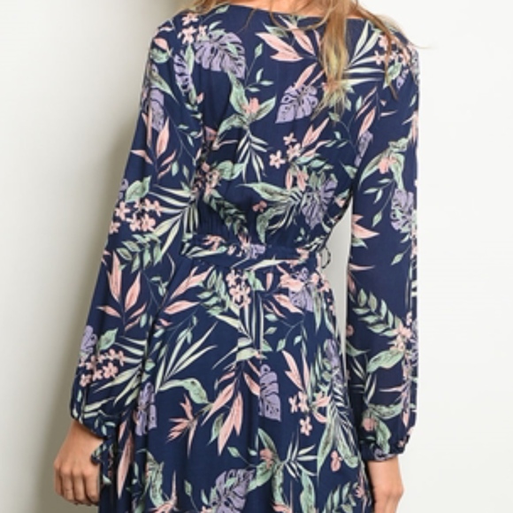 LAST 2! Navy & Lilac Maxi boho style dress. - Picture 3 of 5